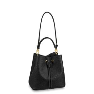 LV Medium Black Cow Leather Red Shoulder Cross Shoulder Handbag