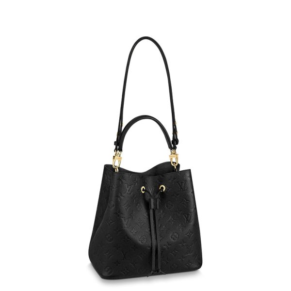 LV Medium Black Cow Leather Red Shoulder Cross Shoulder Handbag