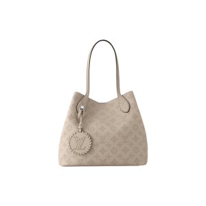 LV beige interwoven letter calf leather shoulder bag
