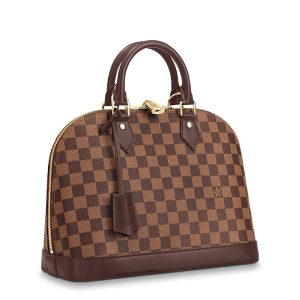 LV small ebony checkerboard canvas leather single shoulder diagonal cross handbag