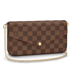 LV checkerboard chain shoulder bag