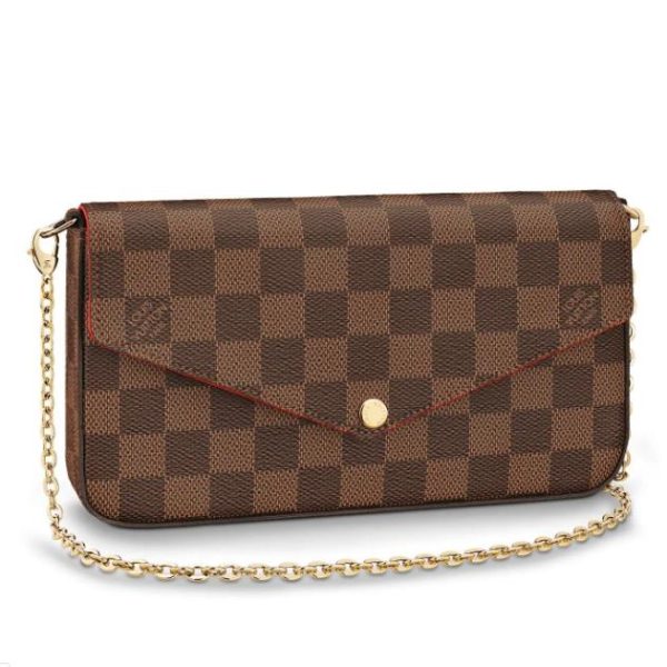 LV checkerboard chain shoulder bag