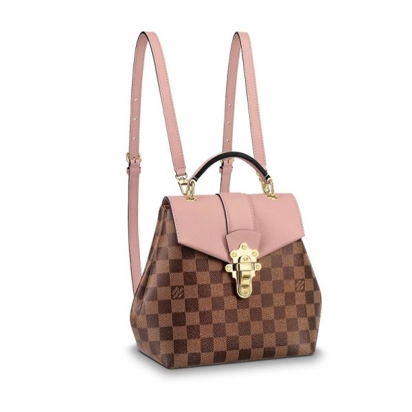 LV plaid canvas and fine grain cowhide backpack