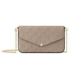 LV grey chain cowhide crossbody bag