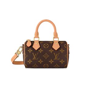 LV brown canvas with leather zipper opening crossbody bag