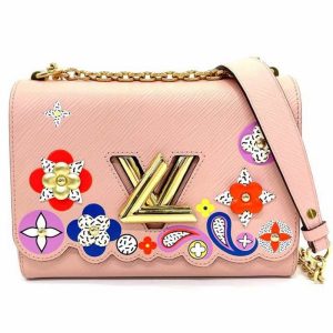 LV pink women's leather shoulder crossbody bag