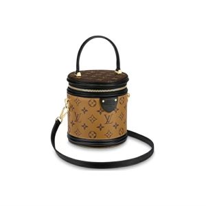 LV vintage calf leather cylindrical handbag