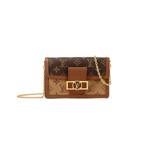 LV canvas canvas with leather chain shoulder bag