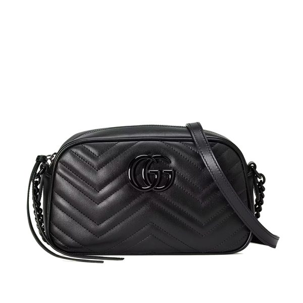 Gucci Small Black Quilted V-shaped Leather Shoulder Bag
