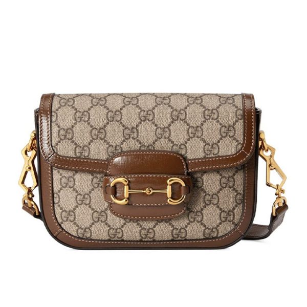 Gucci mini beige canvas retro flip shoulder crossbody bag