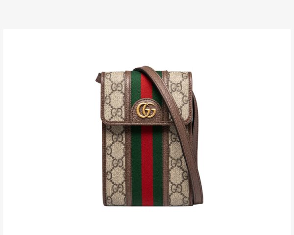 Gucci Ophidia series canvas/leather GG mini handbag mobile small square bag