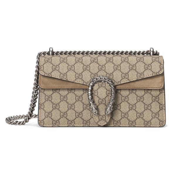 Gucci small canvas double G tiger head buckle shoulder crossbody bag