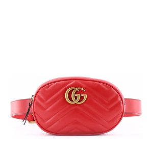 Gucci metal double G ripple zipper waist bag crossbody bag