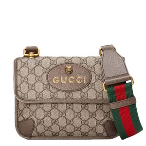 Gucci Metal Tiger Head Decorative Brand Letter LOGO Double G Printed Shoulder Bag