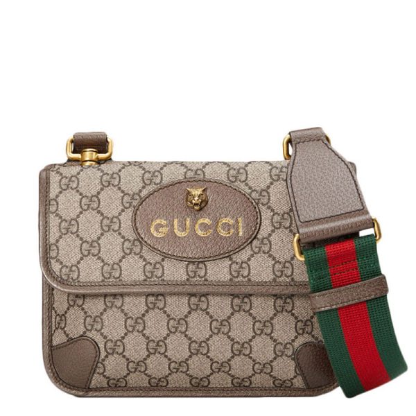 Gucci Metal Tiger Head Decorative Brand Letter LOGO Double G Printed Shoulder Bag