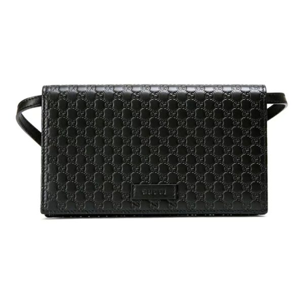 Gucci calf leather double G-patterned embossed diagonal cross bag