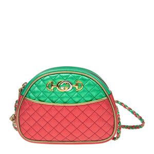 Gucci mini laminated cowhide single shoulder crossbody handbag