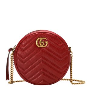 Gucci Mini Bull Leather Round Chain Shoulder Slant Bag