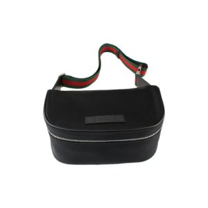 Gucci leather logo red green striped woven canvas patchwork shoulder bag