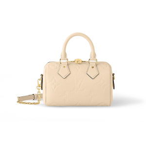 LV beige embossed grain cowhide shoulder bag