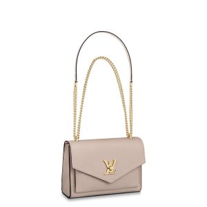 LV Grey Brown Grain Leather Shoulder Bag