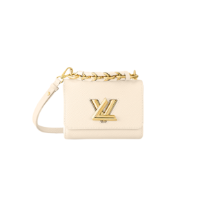 LV beige small color grain embossed cowhide gold metal veneer shoulder bag