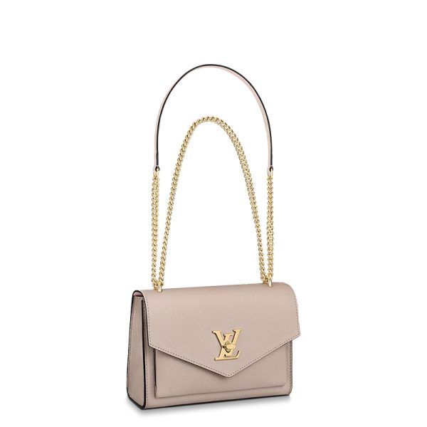 LV Grey Brown Grain Leather Shoulder Bag