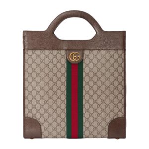 Gucci Double G Printed Metal Accessories Canvas Handbag