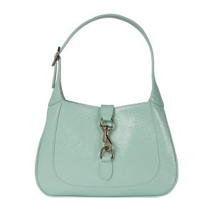 Gucci small light green patent leather handbag