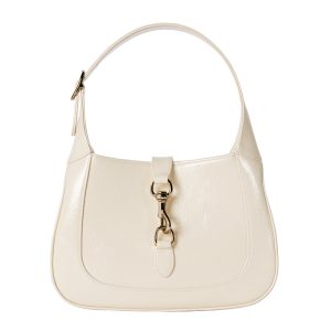 Gucci small ivory patent leather handbag