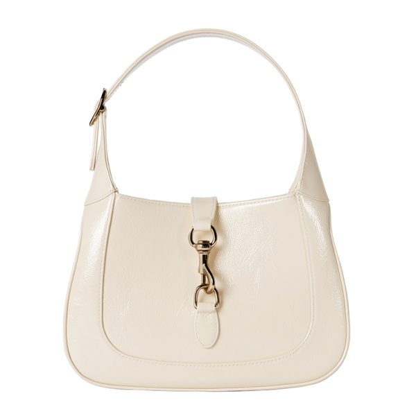 Gucci small ivory patent leather handbag