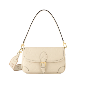 LV cream white grain cowhide shoulder bag