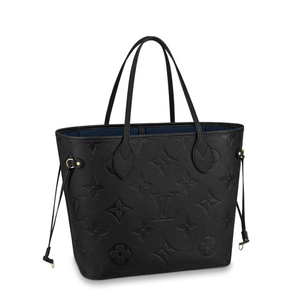 LV black embossed cowhide single shoulder diagonal cross bag