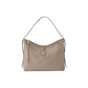 LV Medium Pigeon Grey Embossed Interwoven Letter Cowhide Shoulder Bag