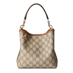 Gucci Mini Brown Special Canvas Magnetic Buckle Closed Handbag