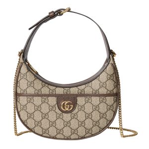 Gucci women's mini brown special canvas zipper closure handbag