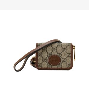 Gucci ebony canvas single shoulder handbag