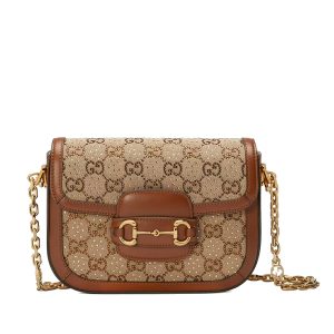 Gucci Mini Brown/Ebony Crystal Decorative Shoulder Cross Bag