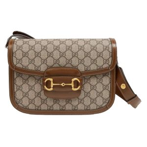 Gucci canvas patchwork leather shoulder crossbody bag