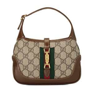 Gucci mini brown calf leather patchwork canvas shoulder diagonal cross bag