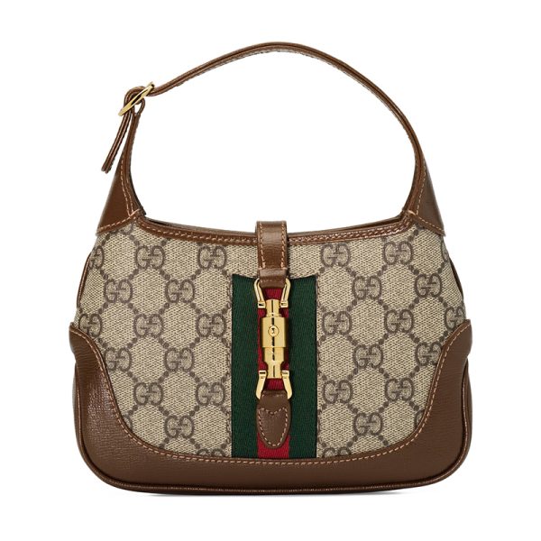 Gucci mini brown calf leather patchwork canvas shoulder diagonal cross bag