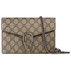 Gucci Brown Horseshoe Buckle Chain Bag