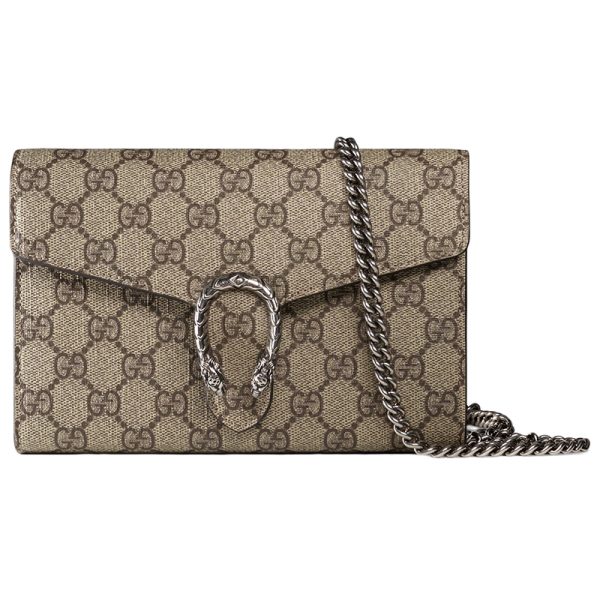 Gucci Brown Horseshoe Buckle Chain Bag