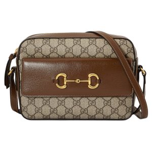 Gucci Small Brown Canvas Leather Cross Shoulder Bag