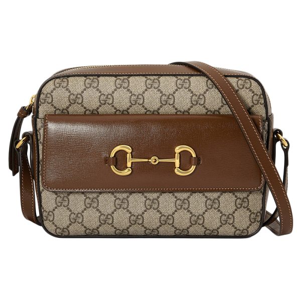 Gucci Small Brown Canvas Leather Cross Shoulder Bag