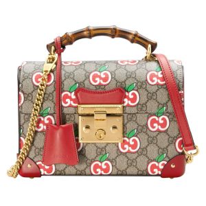 Gucci Red Apple Bamboo Knot Handbag