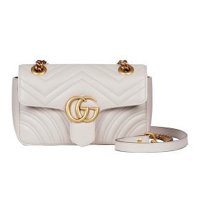 Gucci Mini Light Grey Human Pattern Quilted Leather Shoulder Bag