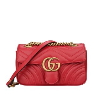 Gucci Red Leather Shoulder Bag
