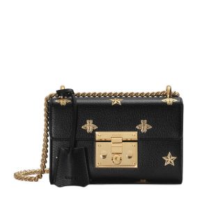 Gucci black cowhide chain shoulder bag