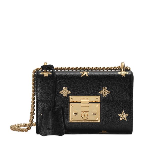 Gucci black cowhide chain shoulder bag